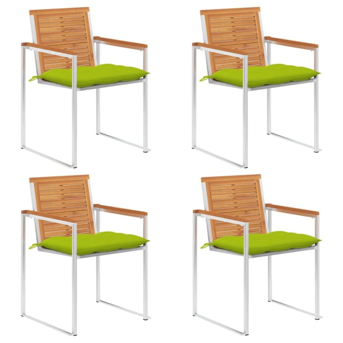 vidaXL - Tuinstoelen - 4 - st - met - kussens - massief - acaciahout