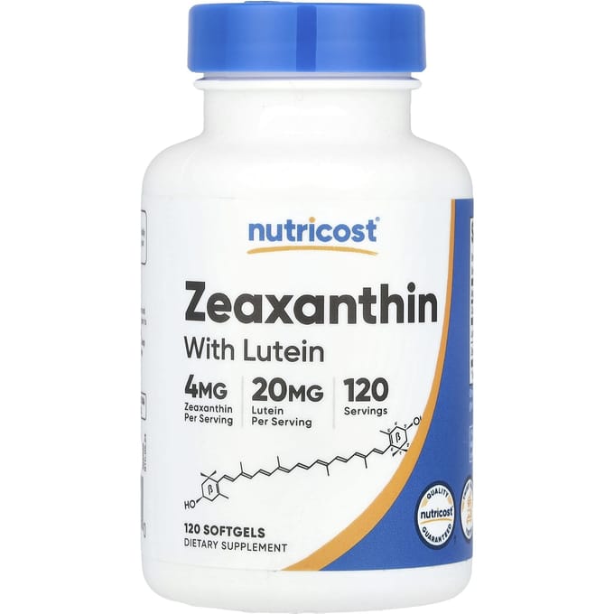 Nutricost, met zeaxanthine en luteïne, 120 softgels