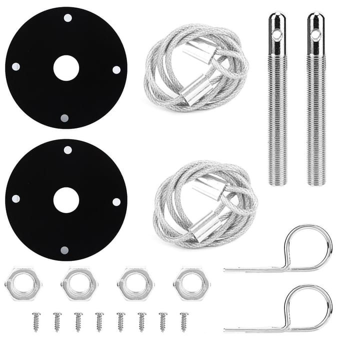 Kit de Verrouillage de Capot Universel Style Épingle à Cheveux Sport Course gray