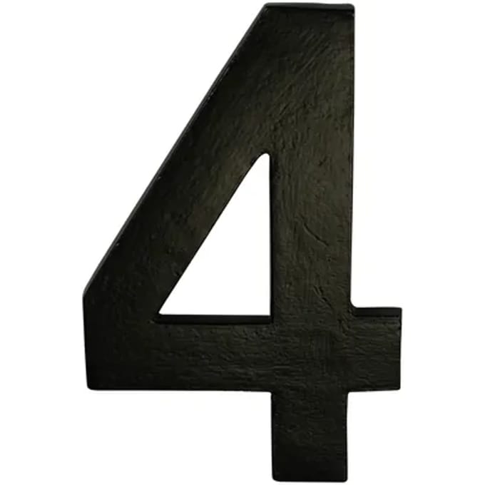 Avenue Zelfklevend Cijfer - 4 - Zwart - Hoogte 15cm