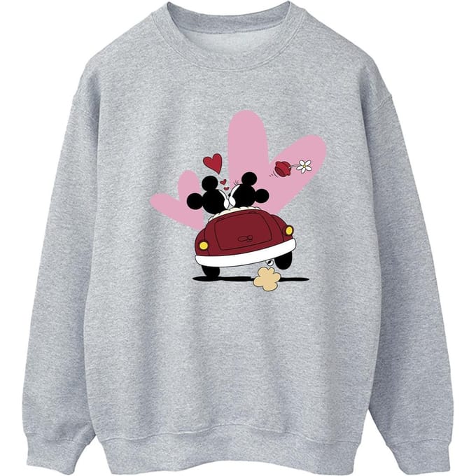 Disney Dames/Dames Mickey Mouse Car Print Sweatshirt (Sportgrijs)