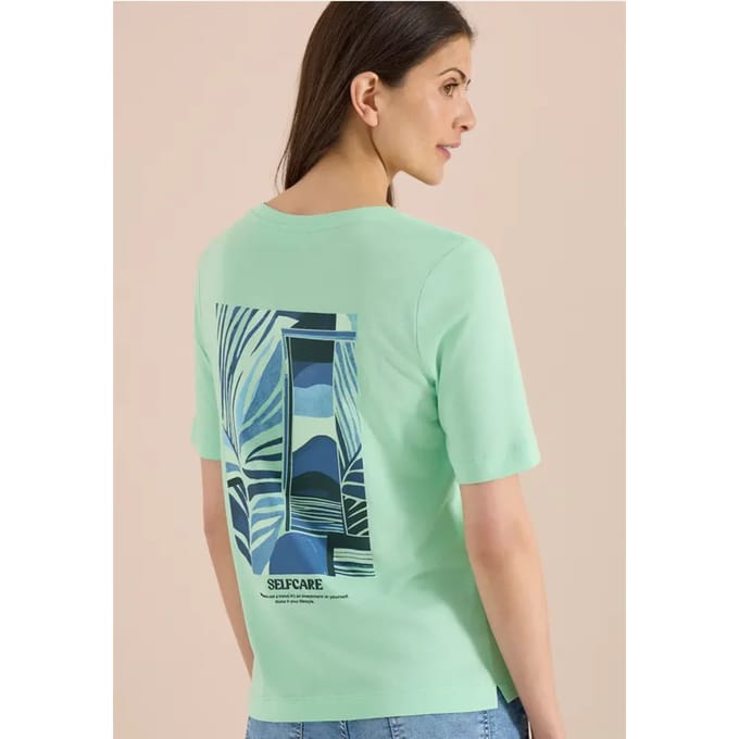 Shirt met ronde hals en opdruk op de rug