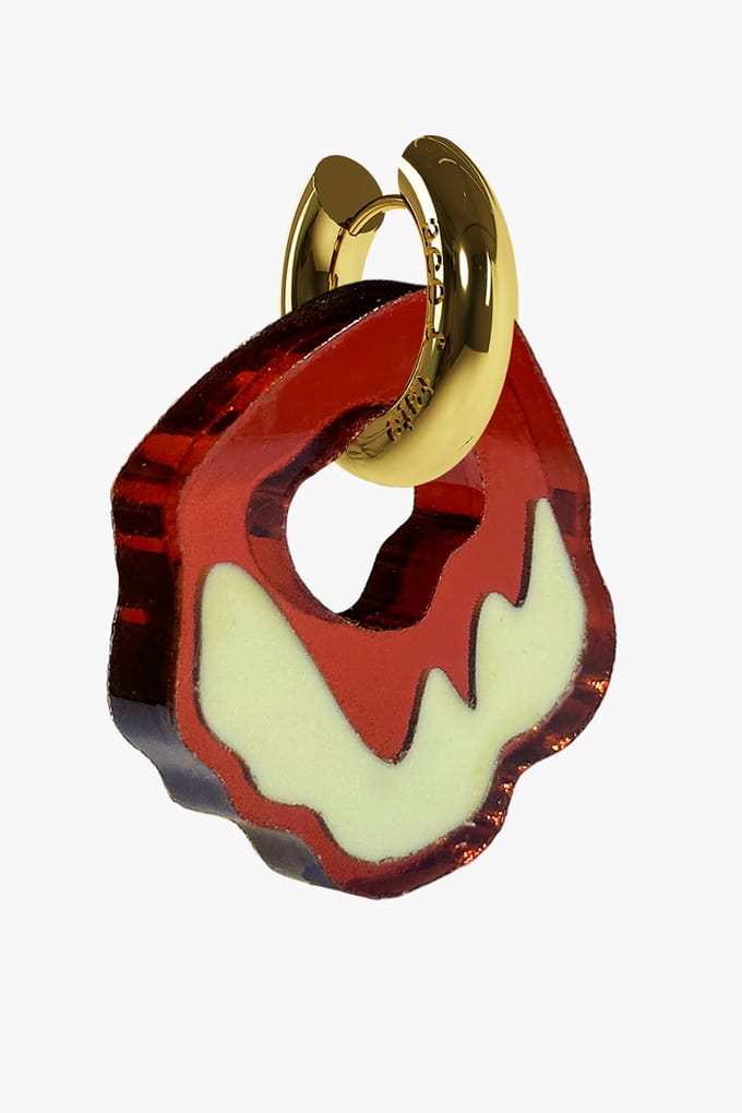 Ace & Tate Unisex Felt Abe Vermilion Größe: OS | Ohrringe Outlet | Unisex | Rot