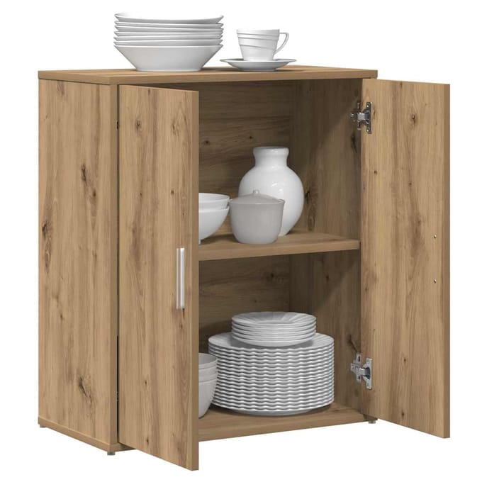 vidaXL - Dressoir - 2 - st - Artisan - Eiken - 60 - x - 31 - x - 70 - cm - Bewerkt - hout