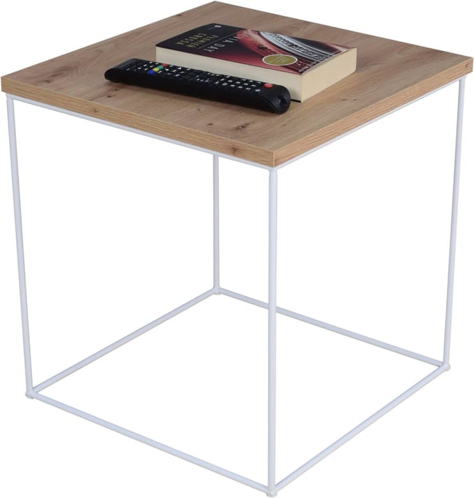FutuStal Serie - Salontafel - 43cm - Draadstalen Basis - Dąb Artisan Blad