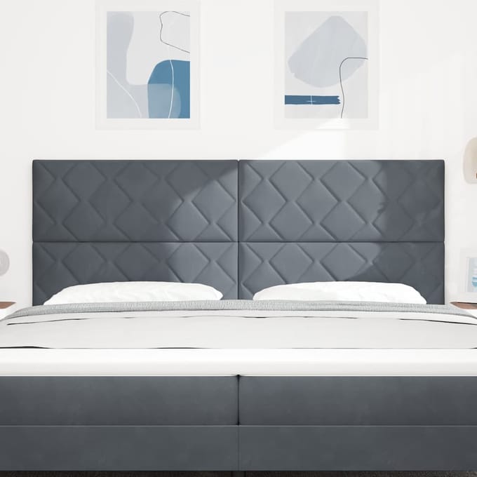 vidaXL - Hoofdbord - Donkergrijs - 200 - cm - Fluweel