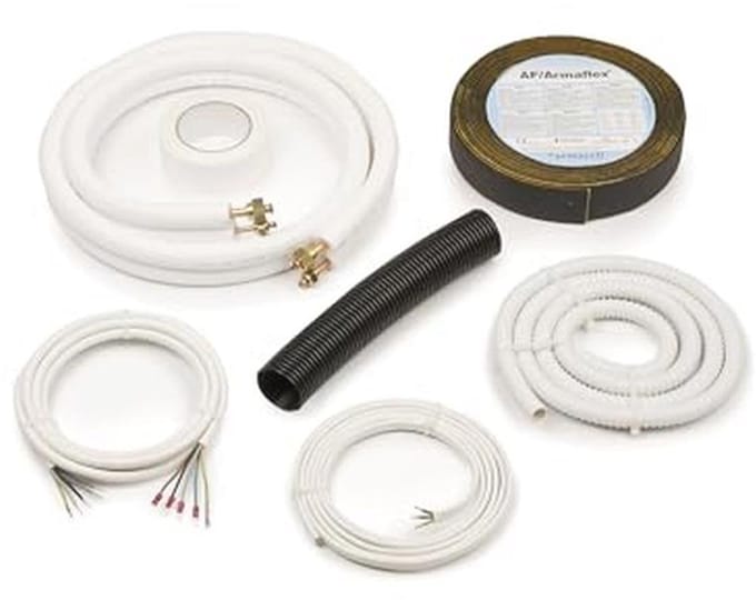Koudemiddelleiding set 1/4" + 3/8" inch geïsoleerd voor airconditioning 25m montagekit