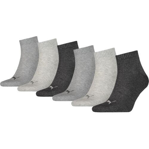 Puma Quarter Sokken Plain 6-pack Antraciet Melange-35/38
