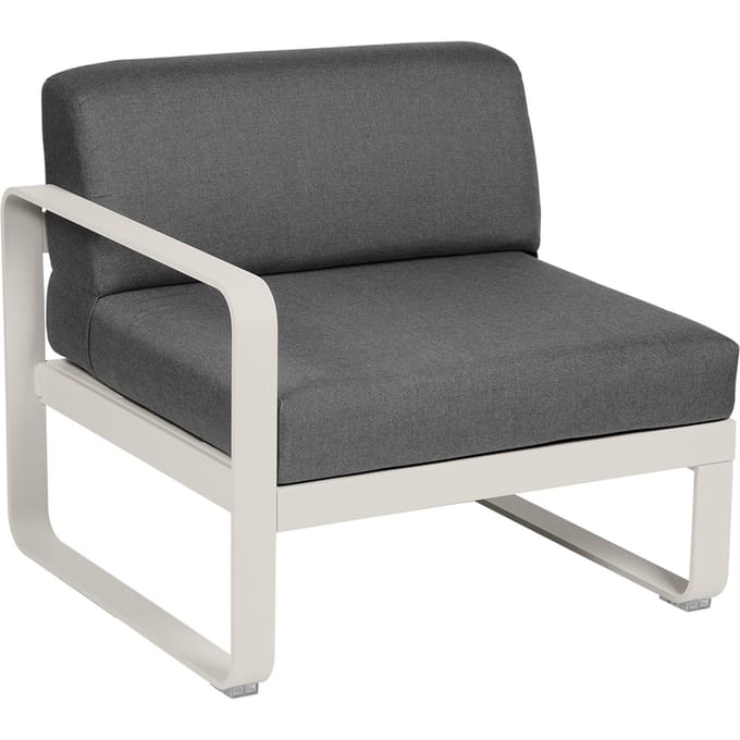 Fermob BELLEVIE Fauteuil Module links - A5 leemgrijs - A3 grafietgrijs