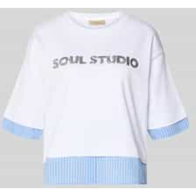 T-shirt met pailletten en ronde hals