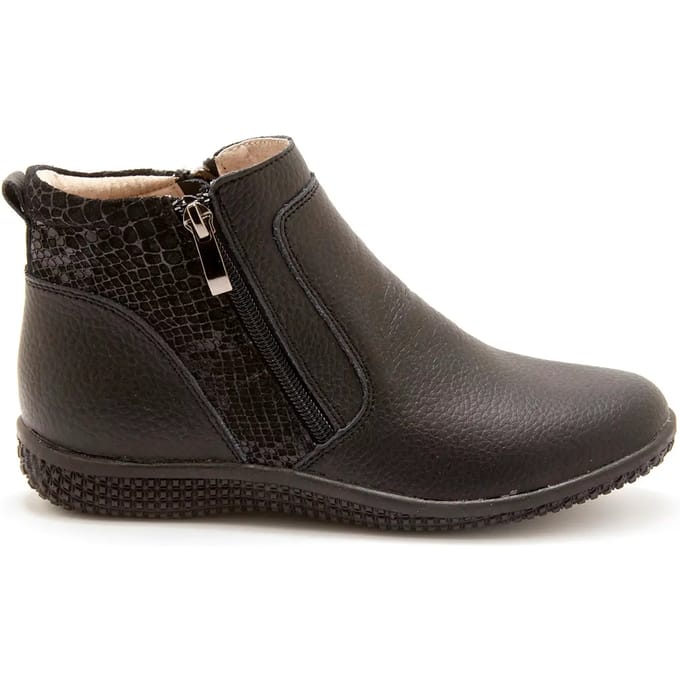 Dames bottines met dubbele ritssluiting en luchtkussenzool Pédiconfort