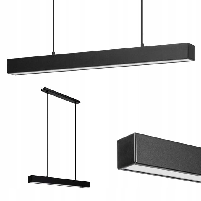 LED Hanglamp Wulkan 80cm Zwart - Stijlvolle Linearaire Loft Verlichting
