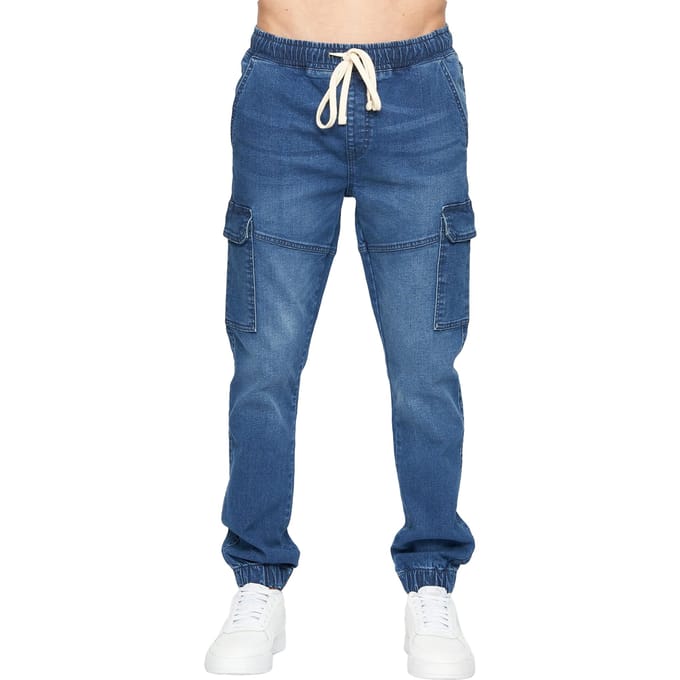 Crosshatch Heren Malimore Gesloten Enkellange Cargo Jeans (Stone Wash)