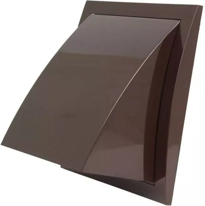 Gevelrooster met terugslagklep 150x150 mm diameter 100 mm bruin - ND10FVB