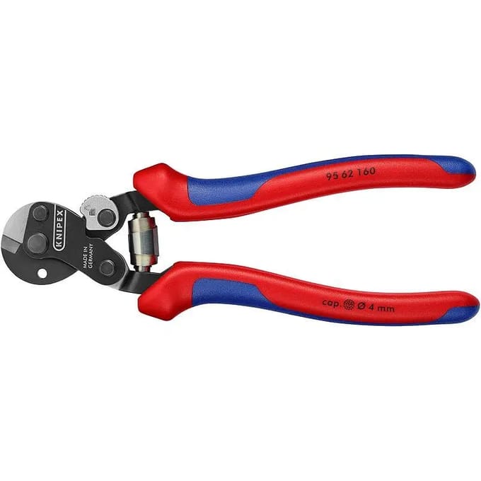 Staalkabelschaar L.160 mm, gepolijst, met meercomponentenbekleding, KNIPEX