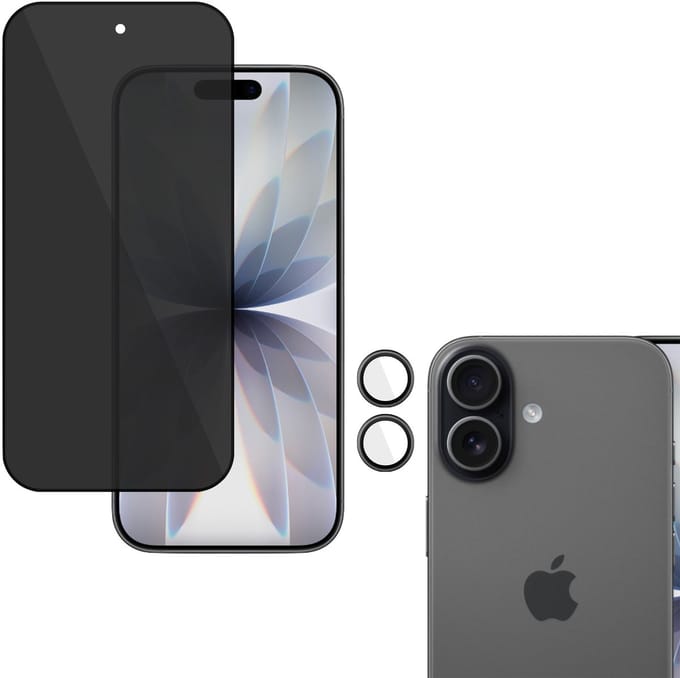 TechNow Privé Screenprotector + Camera Screen geschikt voor iPhone 17 Screenprotector - Privacy Beschermglas - Rounded - Privacy Proteqt+
