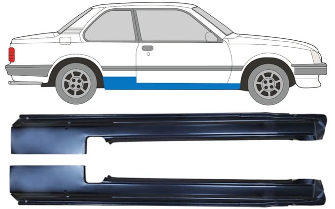 Volledige dorpel voor Opel Ascona C 1981-1998 / Links + Rechts / Set