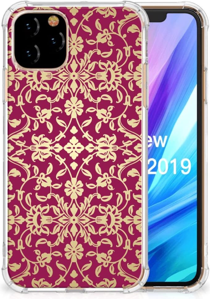 TPU Case Anti-Shock voor Anti Shock Case Apple iPhone 11 Pro Barok Pink