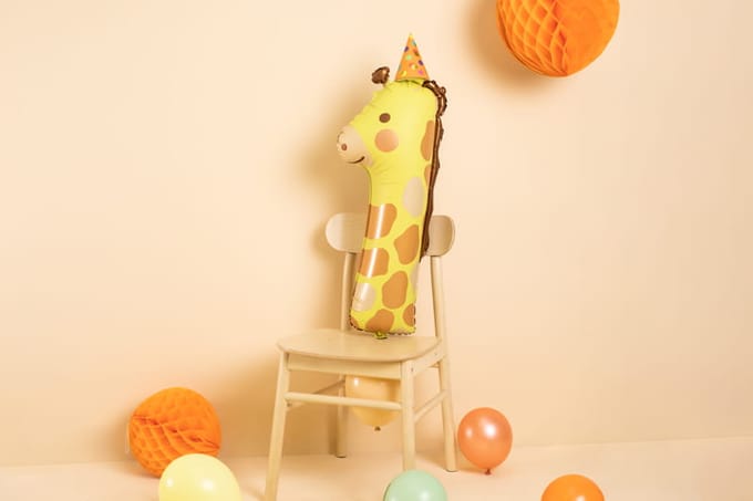 Partydeco - Folieballon cijfer 1 - giraf - 64 x 87 cm