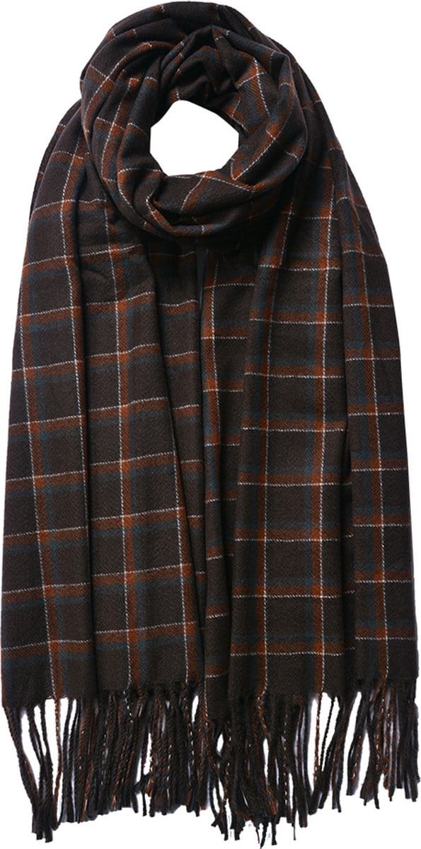 Juleeze Wintersjaal Dames 70x180 cm Bruin Polyester Ruit