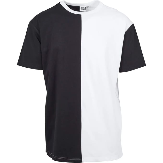 Urban Classics - Oversize Harlequin Heren Tshirt - M - Zwart/Wit