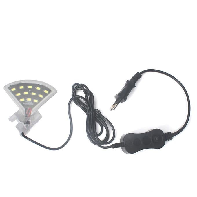 Lampe LED USB à pince en forme d'éventail, avec 8 LED haute luminosité SMD5730, lumière blanche pour Aquarium white