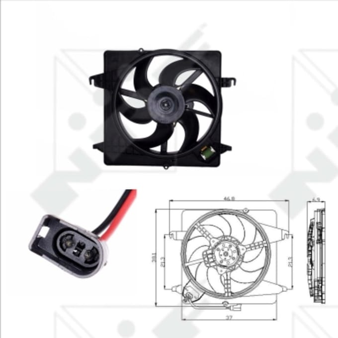 Koelventilatorwiel, motorkoeling NRF 47019