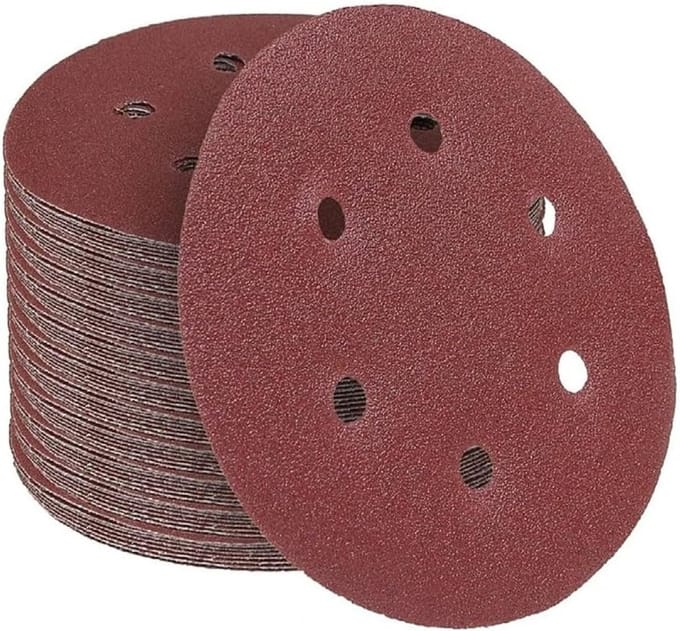 Schuurdisc Set - Schuurpapier Rond - Droog Schuren - Aluminiumoxide Korrels - 225 mm Diameter - Rood