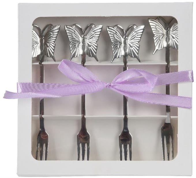 Decoris Gebaksvorkset 4 delig RVS L15cm zilver
