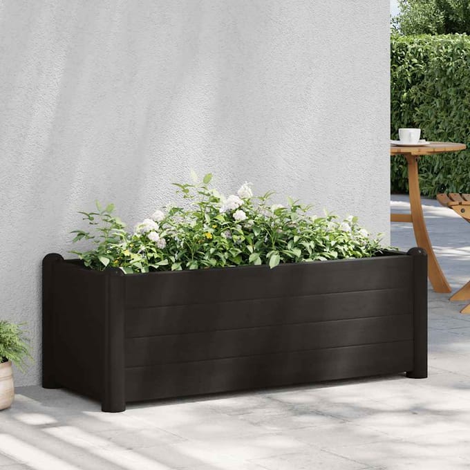 vidaXL - Plantenbak - verhoogd - 100x43x35 - cm - PP - antraciet