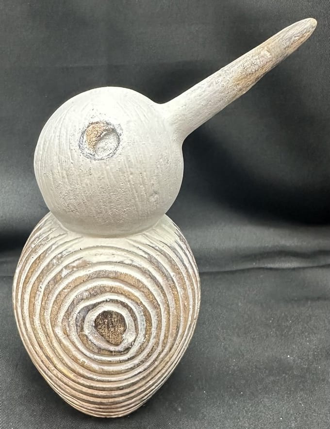 Decoratief beeld "Vogel" - wit - Hoogte 13x8x4 cm - polyresin - Decoratieve beeldjes - Woonaccessoires
