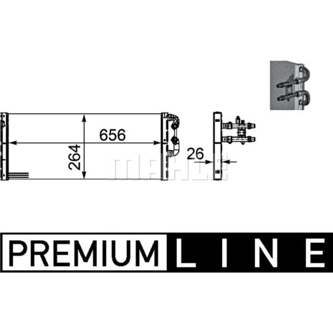 Lage-temperatuurRadiator, laadluchtRadiator MAHLE CIR 18 000P