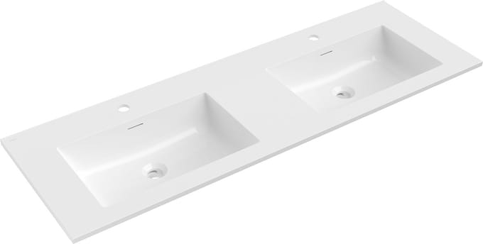 Mexen Otis dubbele inbouw gootsteen 141 x 46,5 cm, glanzend wit - 25181400D