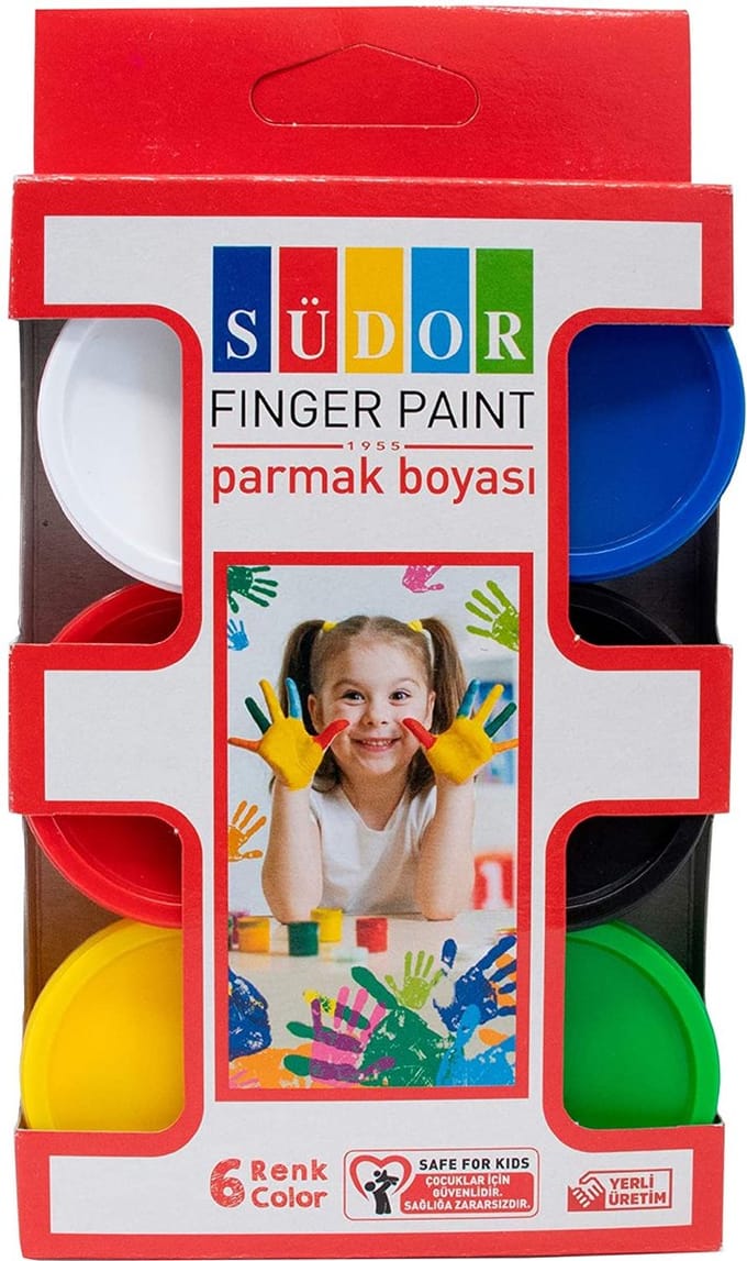 Vingerverf voor kinderen - 6 x 30 ml - Afwasbare Vingerverf