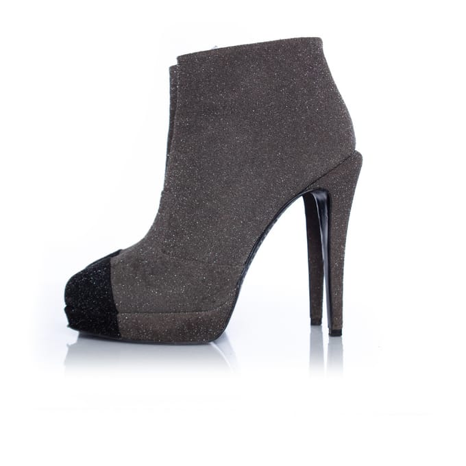 Grijze platform glitterschoenen