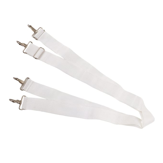 Basdrum Riem Zacht Nylon Elastisch Verstelbaar Ergonomisch Comfortabel Dubbele Schouder Drum Riem Riem white