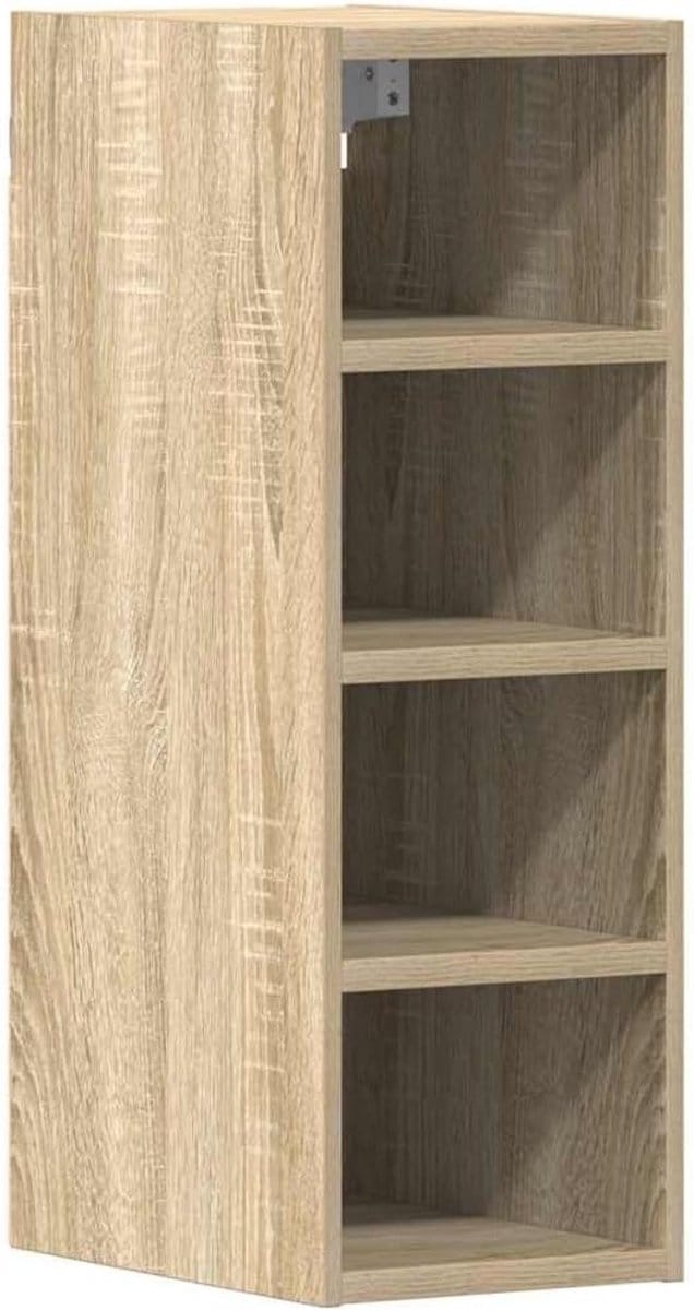 Wandkast Hangend Hout Sonoma Eiken met Decoratief Snijwerk