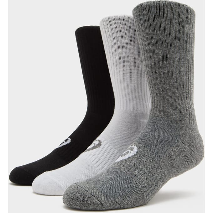 Asics 3 Pack Crew Sock Sokken Unisex - Zwart - Maat 43 - 46 - Katoen