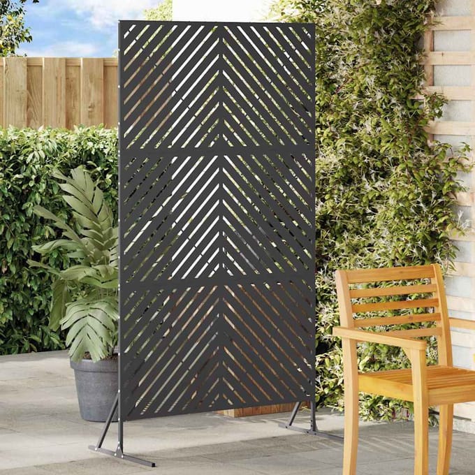 vidaXL - Privacyscherm - 100 - x - 50 - x - 180 - cm - Staal - Zwart