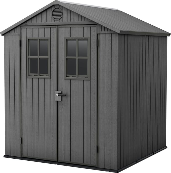 Keter Darwin 66 Tuinhuis - dubbele deuren + ramen - 190x183x221 cm - Grijs