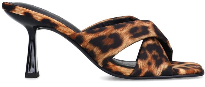 Sacha - Dames - Leopard muiltjes met hak - Maat 36