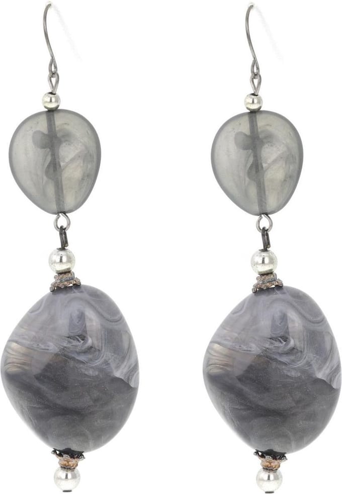 Behave - Oorbellen grijs antraciet - opvallend & boho chic - lang