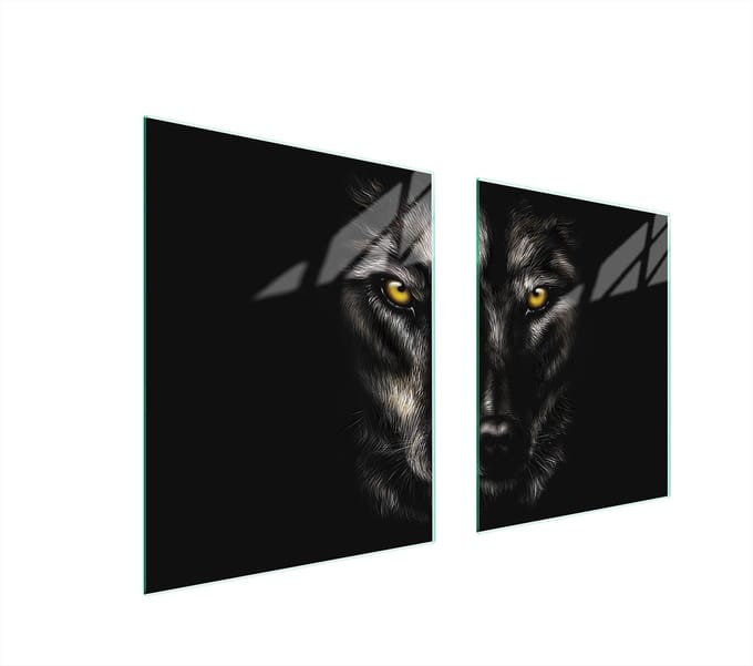 TMK ArtDeko - Wilk Serie - Glazen Beschermplaat - 85x52 cm - Hittebestendig