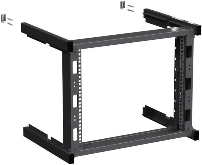 Open Frame 9U 19 Inch Wandmontage Server Rack Kast 400mm Diep Zwart