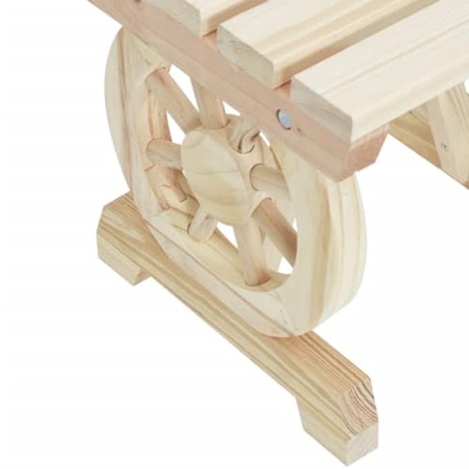 Houten Tuin Poef - 40 x 36.5 x 38.5 cm - Stevig Spruce Hout