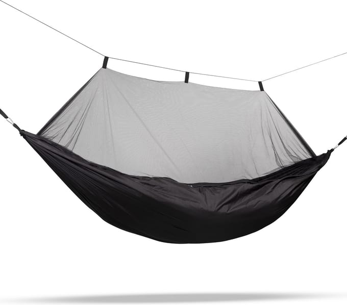 Travelnet Hangmat met klamboe L240 x B140 - Zwart - 1 pers