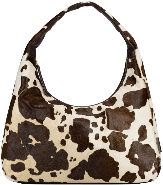 JOST Leren schoudertas Furry Cow Hobo Bag Brown veelkleurig