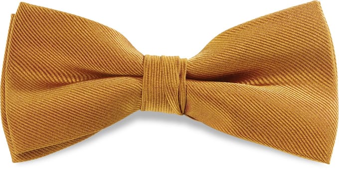 Goudkleurige Voorgebonden Vlinderdas van Zijden Twill