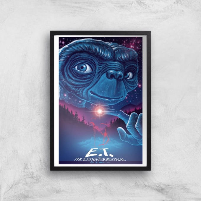 E.T. The Extra-Terrestrial X Ghoulish Print Giclee Art Print - A3 - Black Frame
