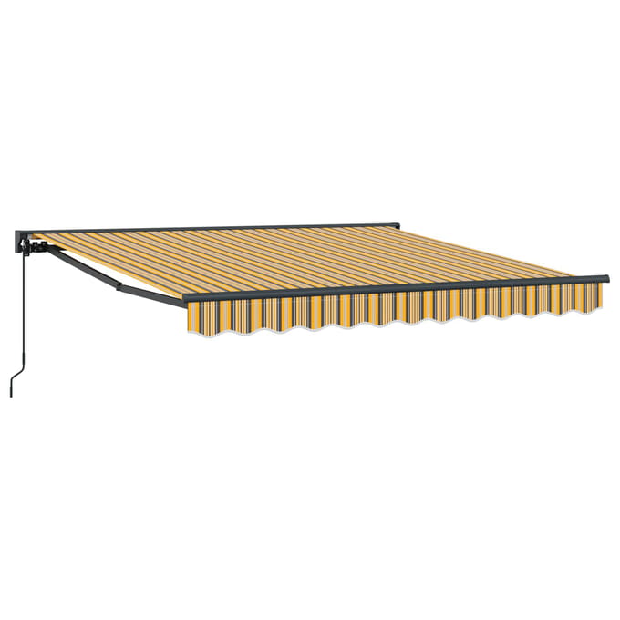 vidaXL Zijde Frame Geel en Grijs 300 x 250 cm Polyester met PU-coating